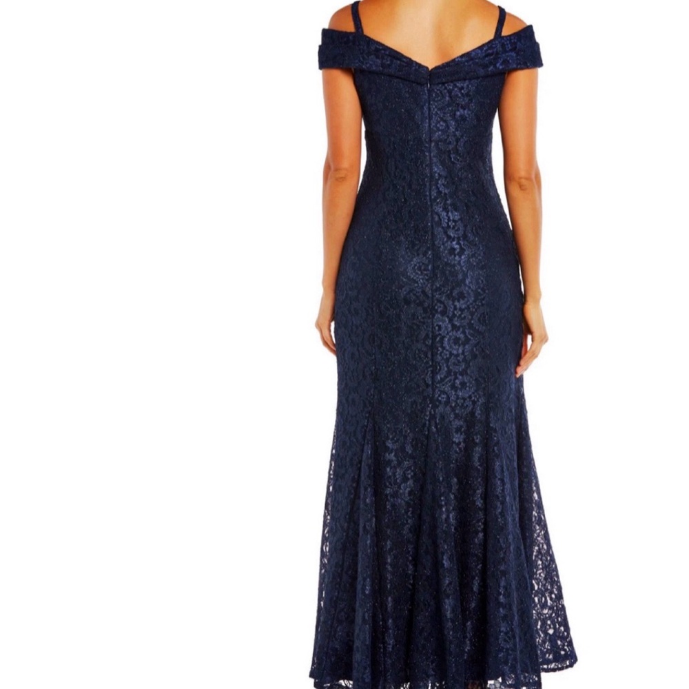 R & M Richards Navy Lace Maxi Dress - Picture 2 of 4